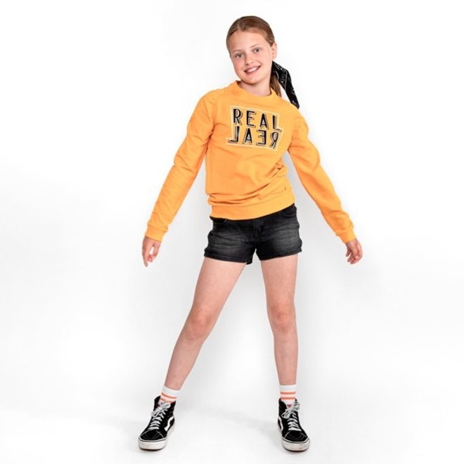 No Way Monday meisjes sweater okergeel