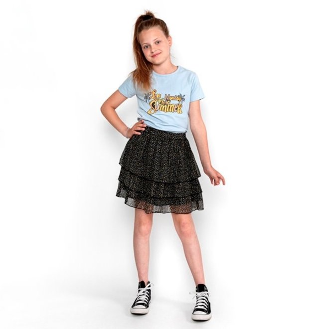 No Way Monday girls skirt dark grey polka dots