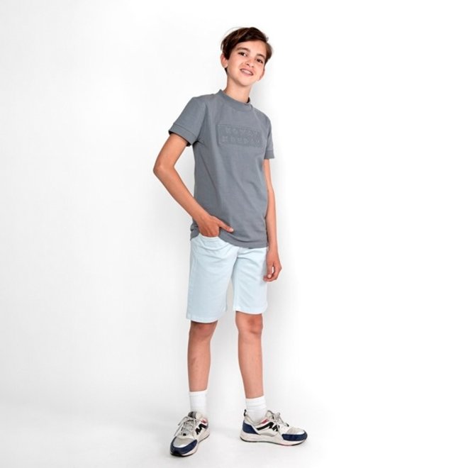 No Way Monday boys jeans shorts light blue slim fit