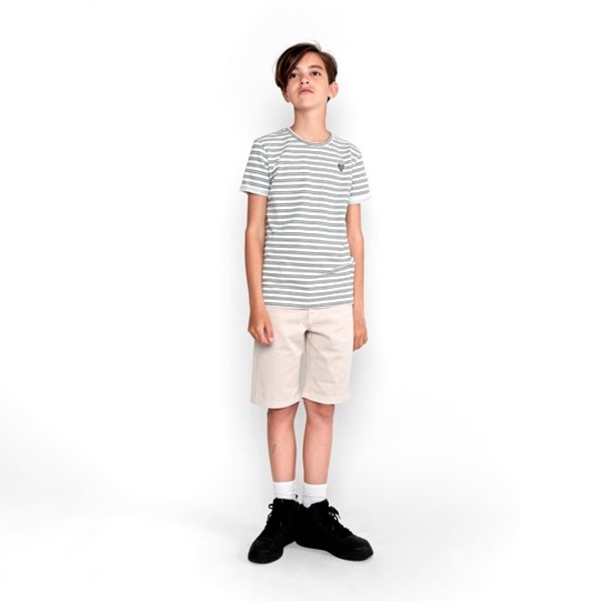 No Way Monday boys' T-shirt dark blue off white striped