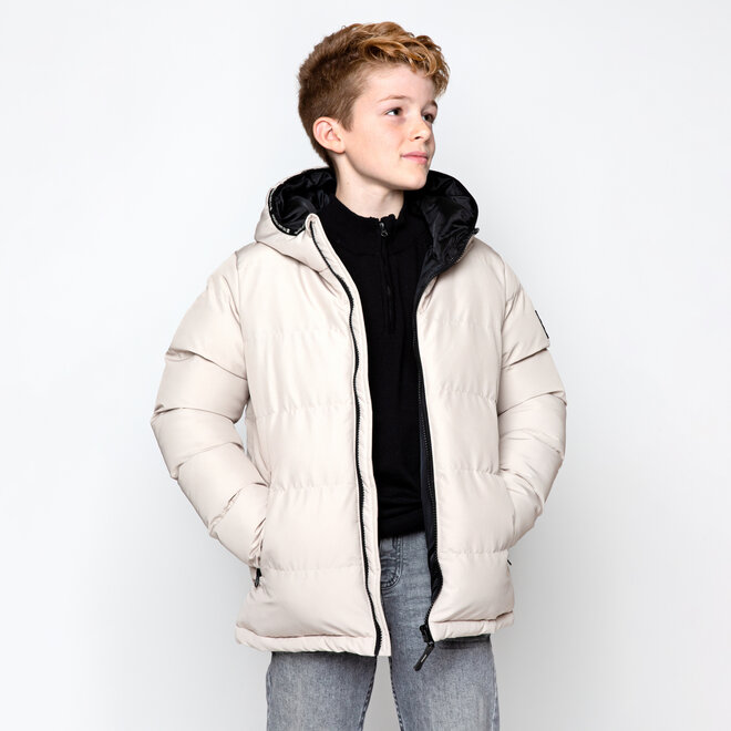 No Way Monday boys winter jacket beige hoodie