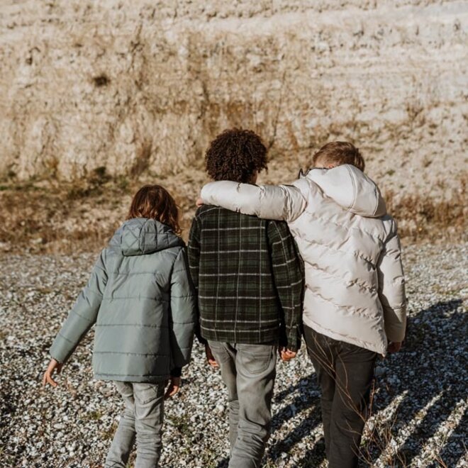 No Way Monday Jungen Winterjacke beige Hoodie