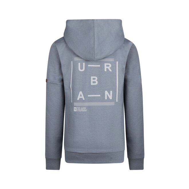 No Way Monday jongens hoodie zachtblauw capuchon