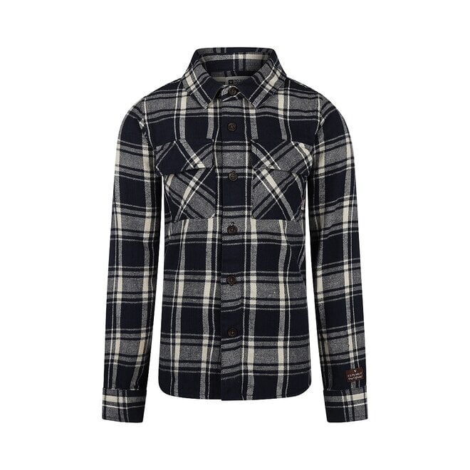 No Way Monday boys' blouse dark blue white checkered