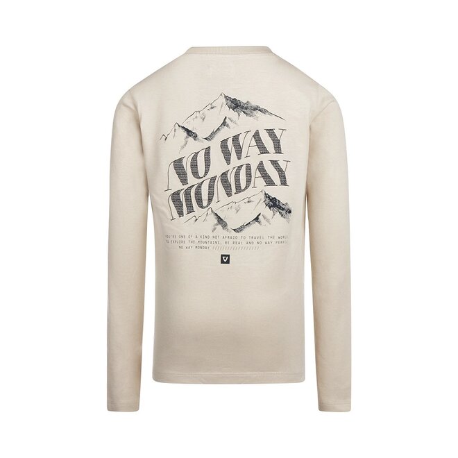 No Way Monday jongens longsleeve zandkleur