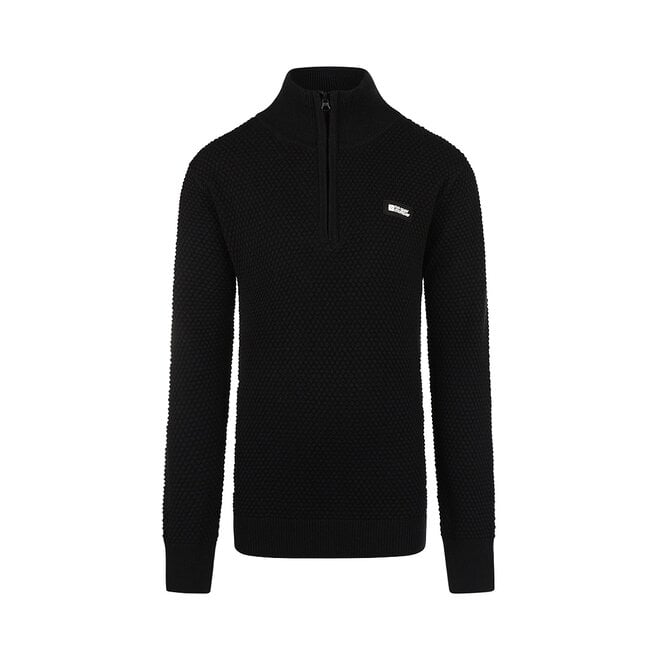 No Way Monday boys jumper with turtleneck and zip black