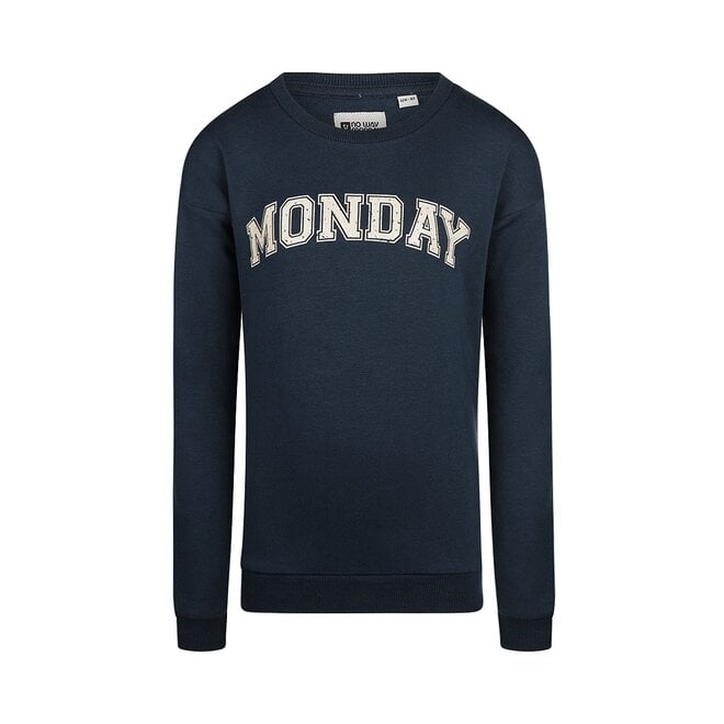 No Way Monday girls jumper dark blue letter print