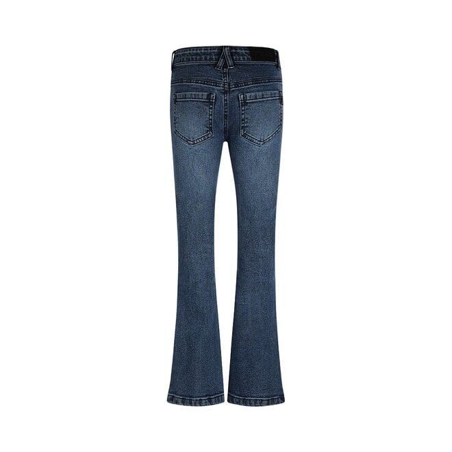 No Way Monday meisjes flared jeans blauw studs