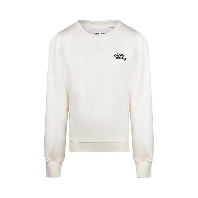 No Way Monday meisjes sweater off white wijde mouw