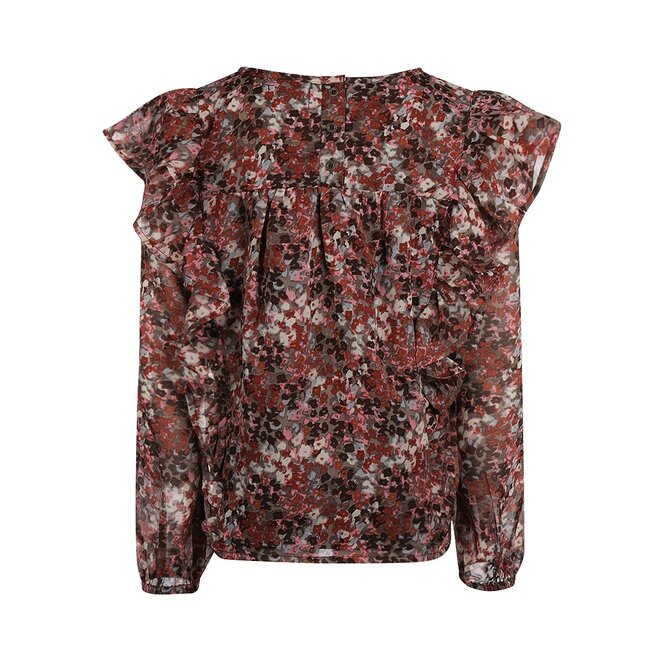 No Way Monday girls blouse brown pink flowers