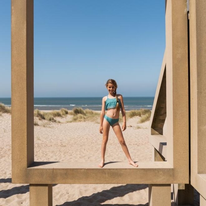 No Way Monday meisjes bikini blauwgroen kant