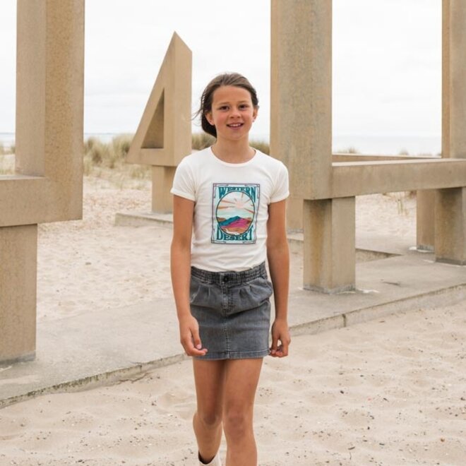 No Way Monday girls' T-shirt off white Western Desert