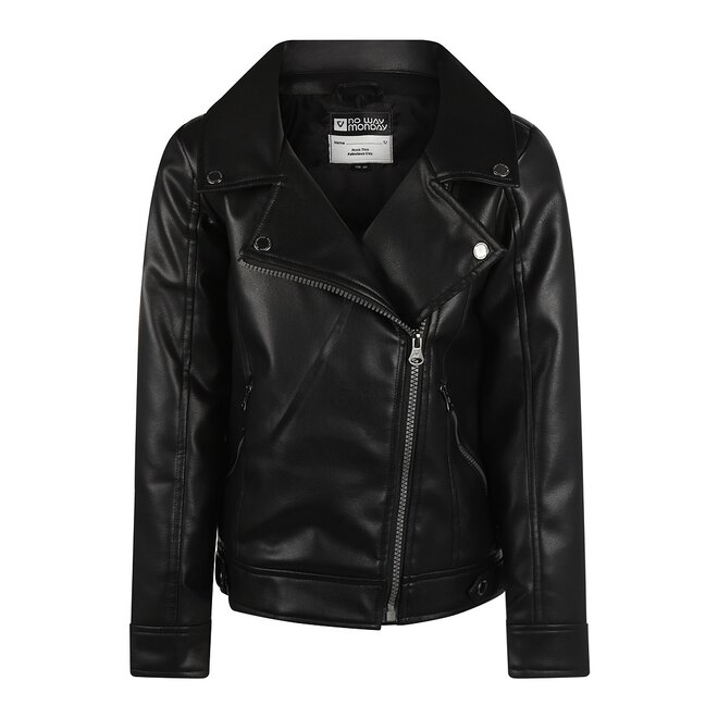 No Way Monday girls jacket black imitation leather