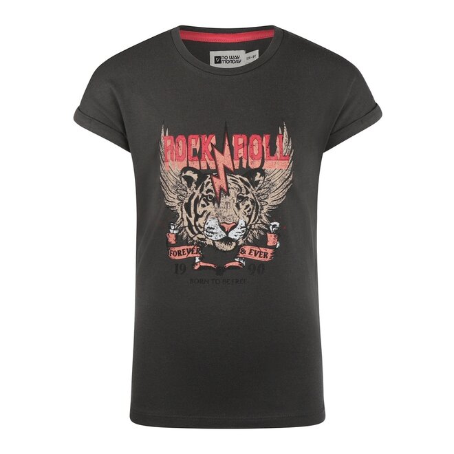 No Way Monday Mädchen T-shirt dunkelgrau tiger