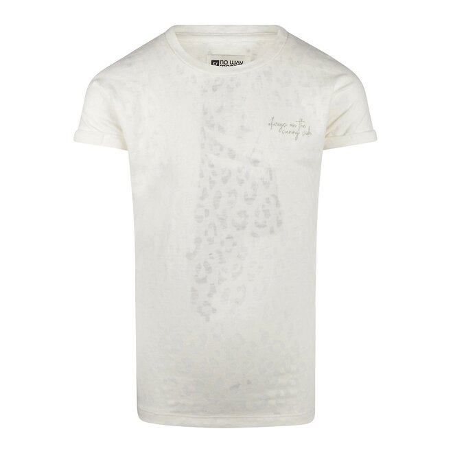 No Way Monday meisjes T-shirt off white panter