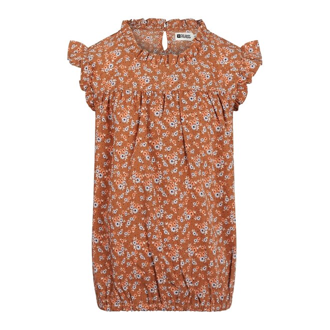 No Way Monday girls blouse sleeveless brown floral