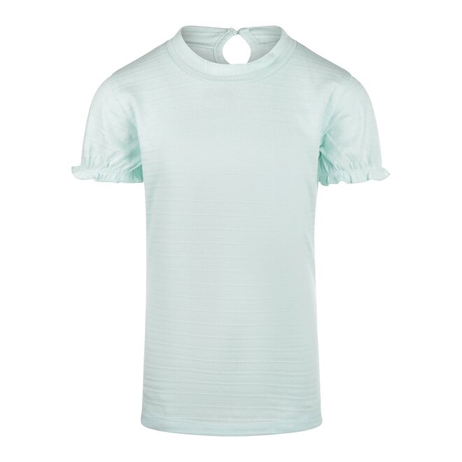 No Way Monday girls T-shirt light aqua blue textured