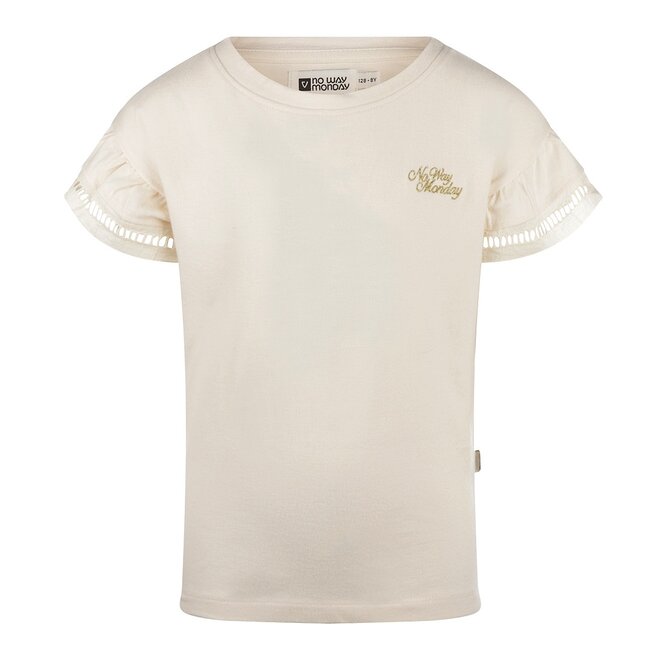 No Way Monday meisjes T-shirt off white