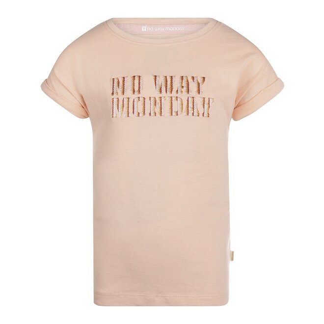 No Way Monday Mädchen T-Shirt Pfirsich rosa