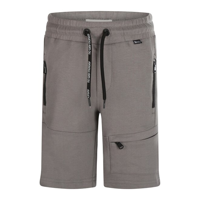 No Way Monday jongens jogging shorts grijs zwarte ritsjes