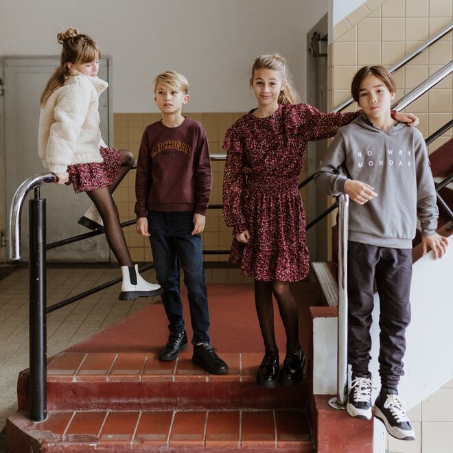 No Way Monday Jungen Pullover aubergine