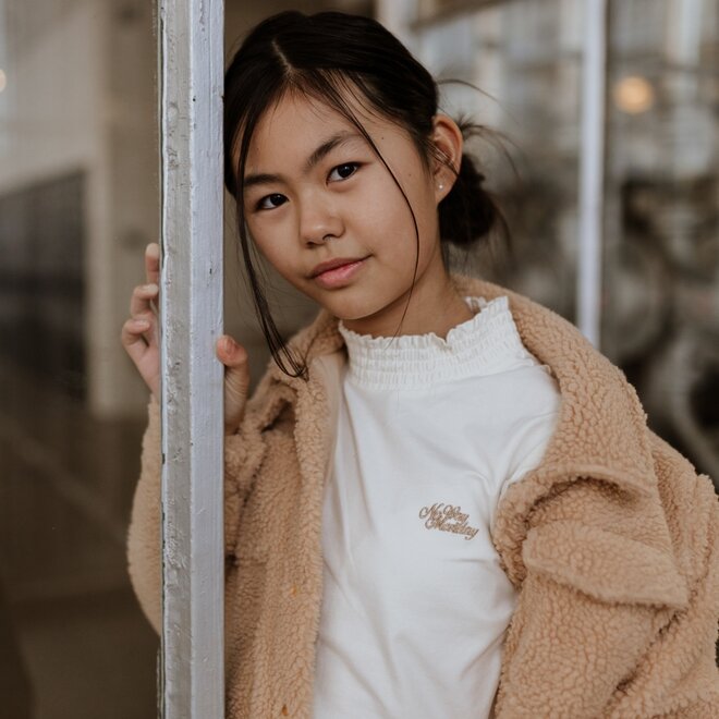 No Way Monday Mädchen Longsleeve off weiß Rollkragenpullover