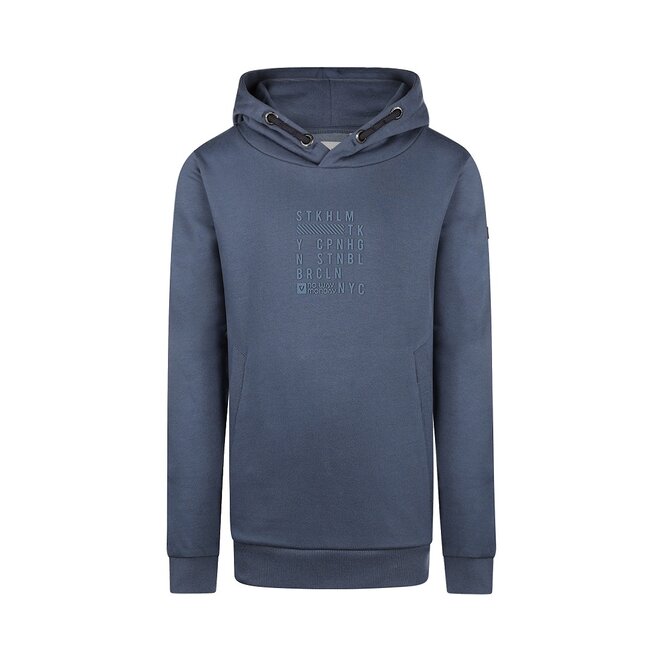 No Way Monday jongens hoodie blauw capuchon