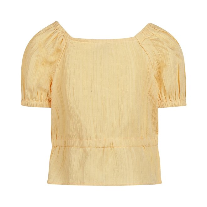 No Way Monday girls blouse soft yellow bow