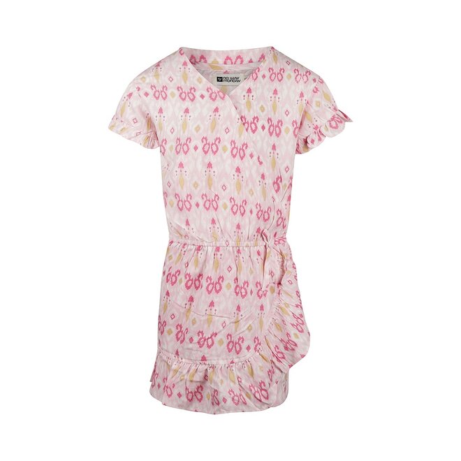 No Way Monday meisjes jumpsuit skort lichtroze ruffles print