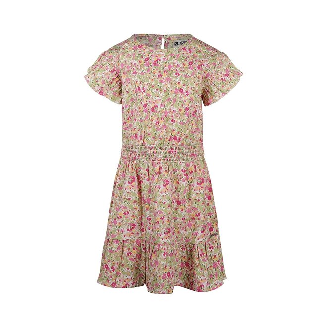 No Way Monday Mädchen Kleid grün rosa geblümt