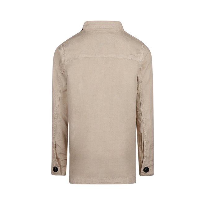 No Way Monday jongens outside blouse taupe linnen