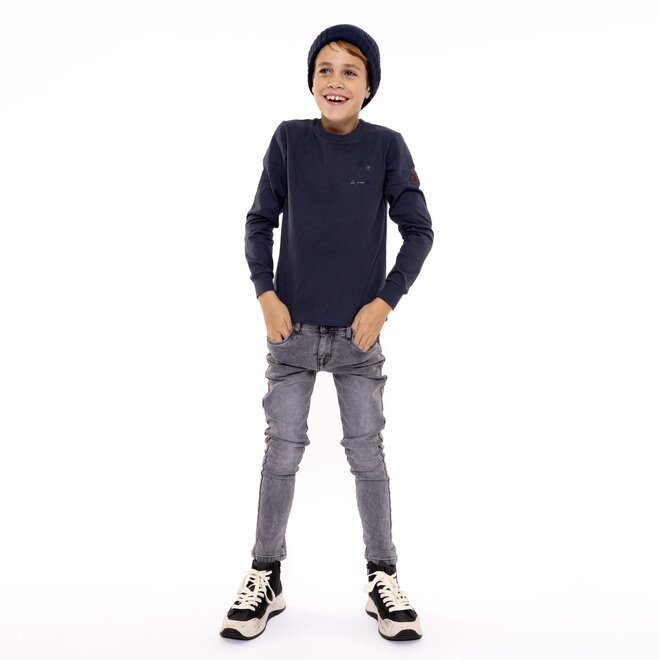 No Way Monday Jungen-Jeans Super Stretch Tapered Fit grau