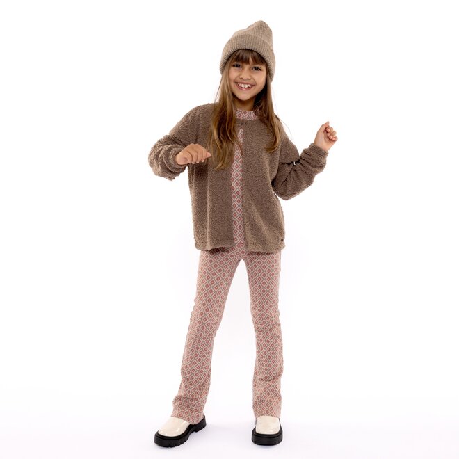 No Way Monday meisjes teddy vest taupe