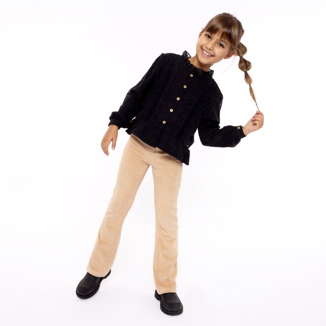 No Way Monday meisjes flared broek camel rib