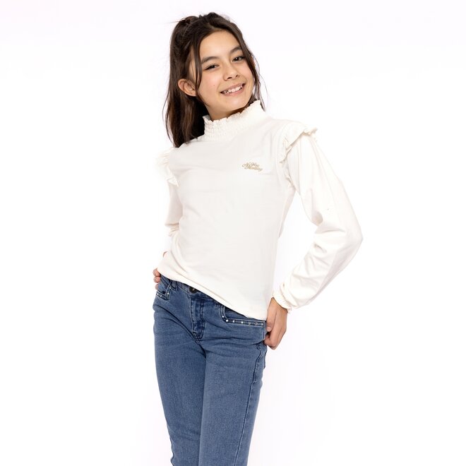 No Way Monday Mädchen Longsleeve off weiß Rollkragenpullover