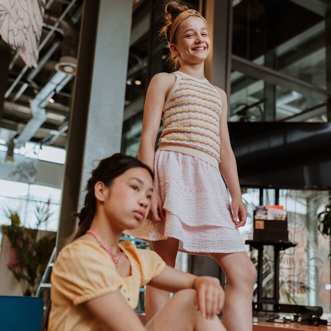 No Way Monday girls blouse soft yellow bow