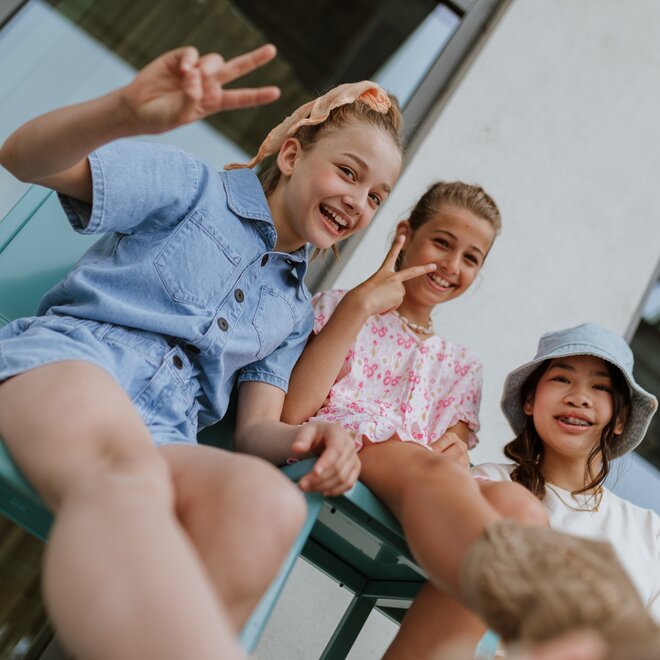 No Way Monday Mädchen Jumpsuit Skort hellrosa Rüschendruck