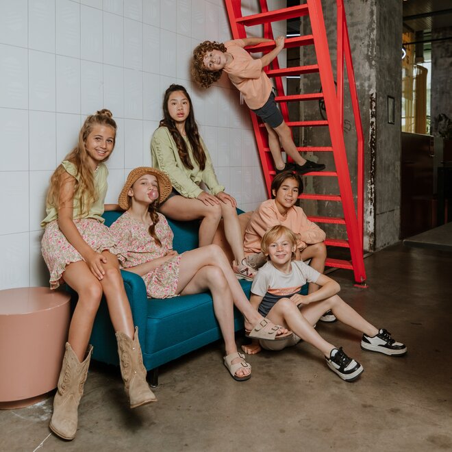 No Way Monday meisjes skort groen roze bloemetjes