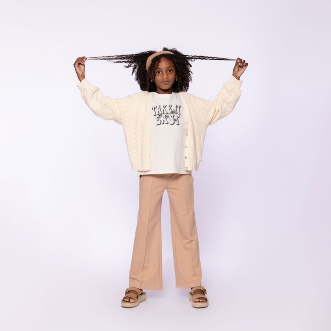 No Way Monday meisjes vest off white licht gebreid