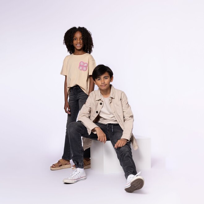 No Way Monday meisjes T-shirt zand dropped shoulder