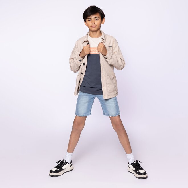 No Way Monday Jungen Außenbluse taupe Leinen