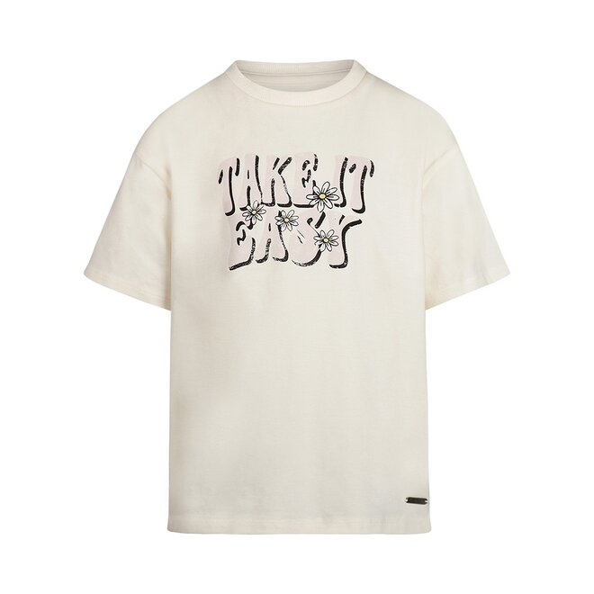 No Way Monday girls T-shirt loose fit off white light pink