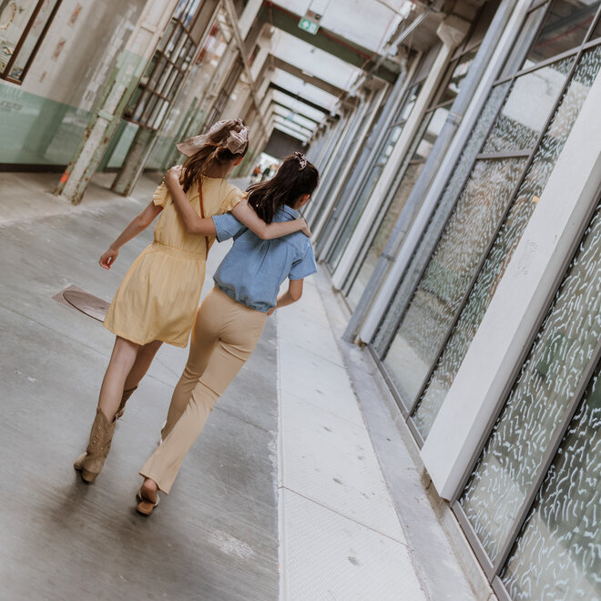 No Way Monday Mädchen Kleid weich gelb Rüschen