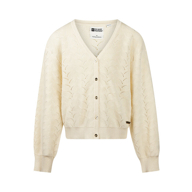 No Way Monday meisjes vest off white licht gebreid