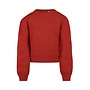 No Way Monday girls jumper dropped shoulder red knitted