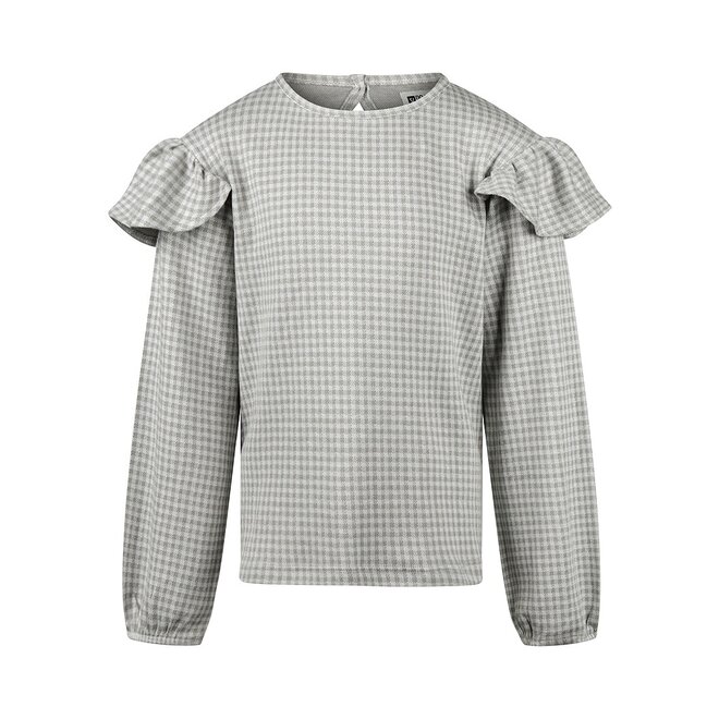 No Way Monday girls blouse grey checkered
