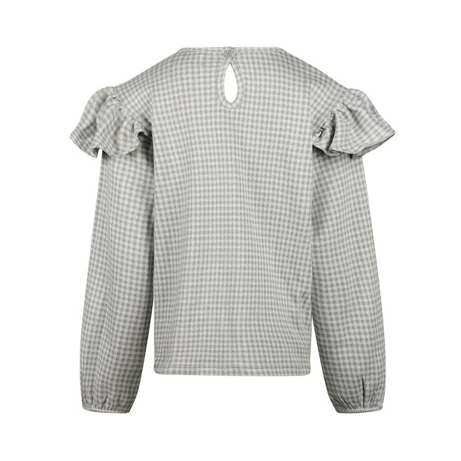 No Way Monday girls blouse grey checkered