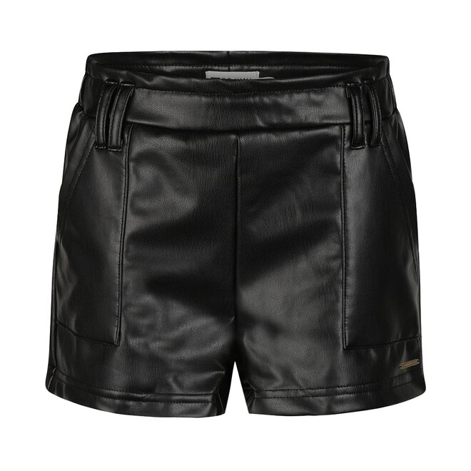No Way Monday meisjes short zwart kunstleer