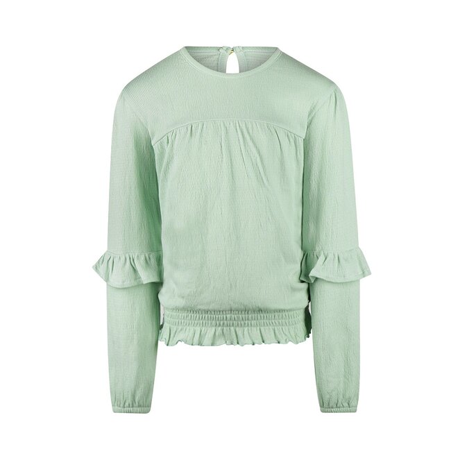 No Way Monday girls longsleeve mint green ruffles