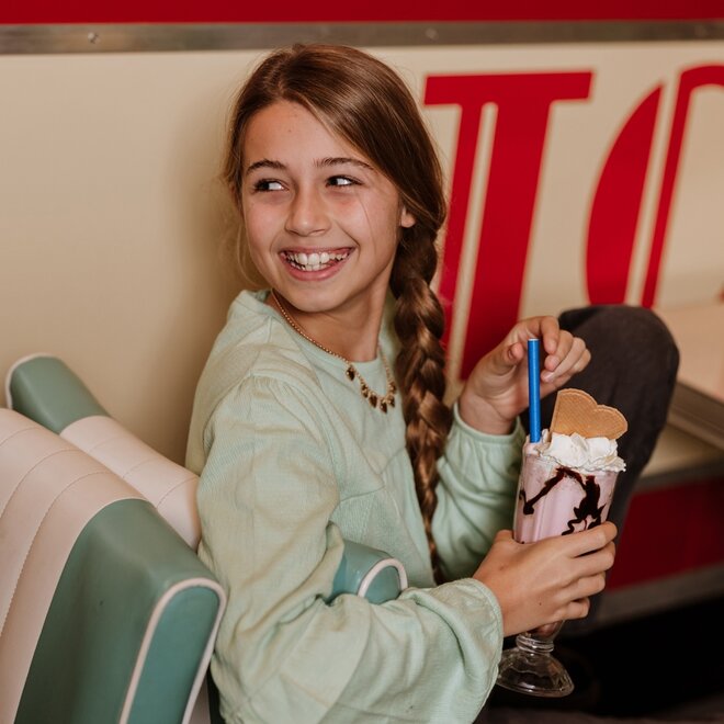 No Way Monday girls longsleeve mint green ruffles